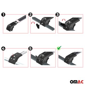 Kia Niro Roof Rack Cross Bars - Omac - Skybar 2Pcs - Black (2017 - 2022)